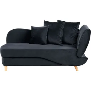 Beliani Chaiselongue Samtstoff mit Bettkasten Dekokissen Modern Récamiere Liegesofa Sitzmöbel Wohnzimmer Jugendzimmer