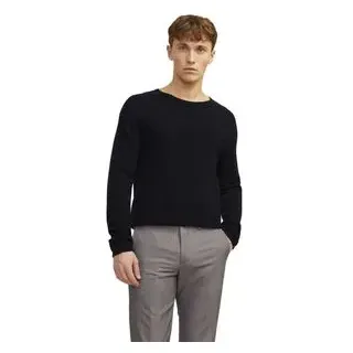 JACK & JONES Rundhalspullover Schwarz L