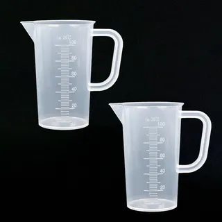 Wisebom 2 Stück Messbecher 100ml, Klein Messbecher mit Griff, Transparent, Kunststoff