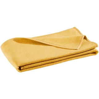Novel Plaid , Gelb , Textil , Uni , 150x200 cm , Textiles Vertrauen - Oeko-Tex® , Einfassband , Heimtextilien, Wohntextilien, Decken, Plaids