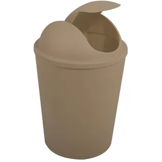 MSV - AKO Abfalleimer mit Klappdeckel - 5,5 l Fassungsvermögen - Kompaktes und praktisches Design - Ideal für Bad oder Küche - Farbe: Taupe - Einfache Bedienung