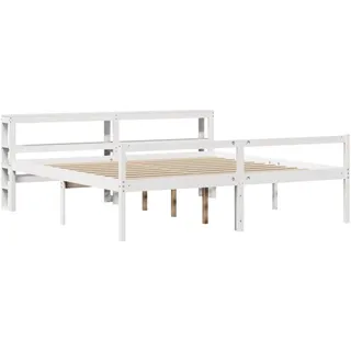 vidaXL Seniorenbett mit Kopfteil ohne Matratze Weiß 200x200 cm - Weiß