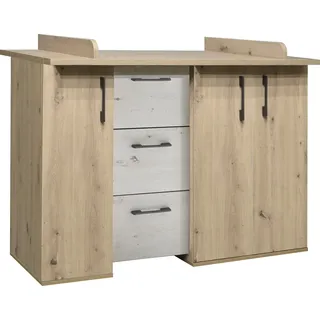 Mäusbacher "Micha", bis 50 kg umbaufähig zur Kommode 127 cm, asteiche, artisan, weiß,