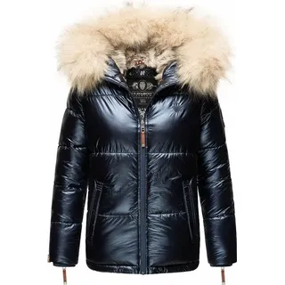 Navahoo Damen Winterjacke Warm Gefütterte Steppjacke mit Kunstfellkapuze Tikunaa