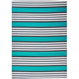 Beliani Outdoorteppich Fußmatte Türkis Synthetik 120 x 180 cm , Teppiche und Böden, Teppiche, Outdoorteppiche