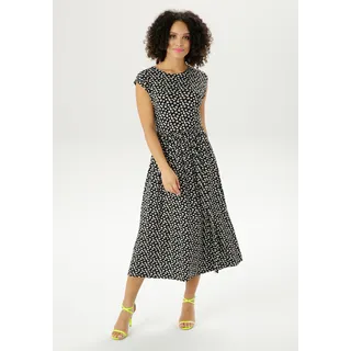 Aniston CASUAL Sommerkleid, mit verspielten Blüten bedruckt Aniston CASUAL schwarz-weiß-gelb