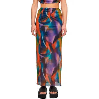 Urban Classics Aop Mesh Tube Hoch Taillierter Midi-rock - Multicolor Reflection - L