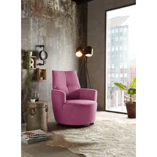set one by Musterring Relaxsessel »SO 1450« mit Dreh- und Wippfunktion, wahlweise mit Hocker erhältlich, lila
