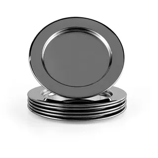 Echtwerk Glasuntersetzer-Set aus Edelstahl, Getränke-Untersetzer, Glasablage, Runde Untersetzer für Glas, Tassen, Vasen, Kerzen, kratzschutz, Ø ca. 8 cm, Black-Edition, 6-teilig