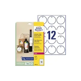 AVERY Zweckform Hängeetiketten weiß 60,0 x 60,0 mm blanko, kreisförmig, 120 St.