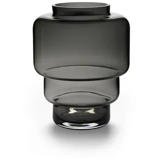 Markslöjd Vase , Grau , Glas , zylindrisch , 19.5 cm , handgemacht , Dekoration, Vasen, Glasvasen