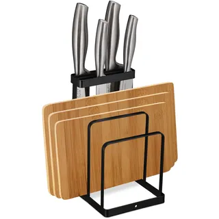 Relaxdays Schneidebretthalter schwarz