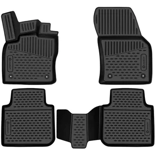 lement Element 3D Gummimatten Set passend für Skoda Kodiaq | Mk1 | 2016-2024 | 100% passgenaue Auto Fußmatten, robuste Universal Fußmatte Auto, Gummimatten Auto, Auto Fussmatten Gummi