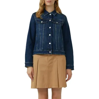 Jeansblazer S.OLIVER, Damen, Gr. 36, blau, Denim/Jeans, Obermaterial: 86% Baumwolle, 13% Polyester, 1% Elasthan, unifarben, slim fit taillenbedeckt, Blazer Jeansblazer, mit Taschen