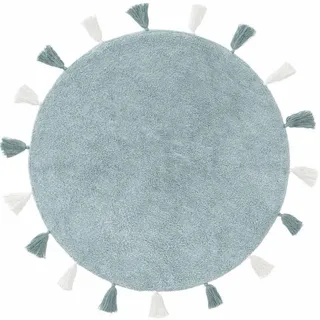 Kunstloft Kinderteppich waschbar Malu Mint ø 100 cm rund , Grün , Textil , Beton Optik , Rund , 100x1 cm , Oeko-Tex® Standard 100 , für Fußbodenheizung geeignet , Teppiche und Böden, Teppiche, Kinderteppiche