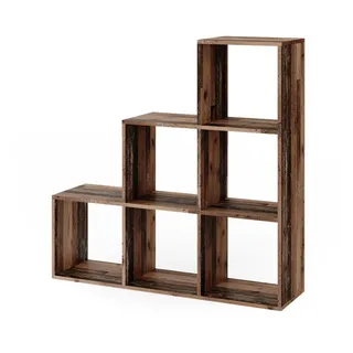 Treppenregal Raumteiler 107,2 x 107,8 x 29 cm Braun