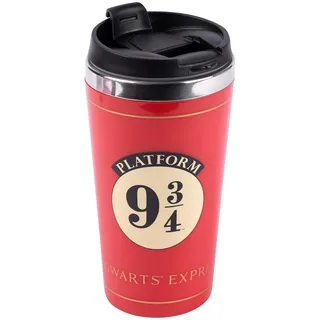 United Labels Harry Potter Thermobecher 350 ml, Rot, Hogwarts Express Platform 9 3/4, Kaffeebecher Thermo to go aus Edelstahl, Isolierbecher für Kaffee und Tee