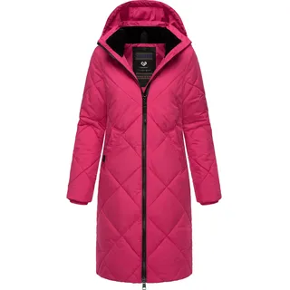 Ragwear Steppmantel Rebela stylischer Winterparka mit abnehmbarer Kapuze pink