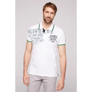 CAMP DAVID Poloshirt mit stylischem Seitenschlitz, weiß