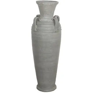 Alexandra House Living Bodenvase Grau Terrakotta 33 x 100 x 33 cm mit Griffen