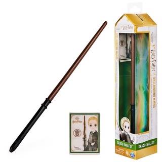 Wizarding World Harry Potter - Authentischer Draco Malfoy Zauberstab aus Kunststoff mit Zauberspruch-Karte, ca. 30,5 cm,