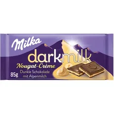 Milka Dark Milk Nougat-Créme 1x 85g I Zartherbe Alpenmilch-Schokolade I mit Nougat-Créme-Füllung I Milka Schokolade aus 100% Alpenmilch I Tafelschokolade