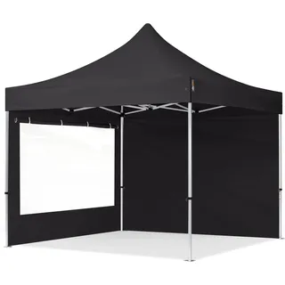 TOOLPORT Faltpavillon 3 x 3 m inkl. 2 Seitenteile Schwarz