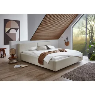Meise Möbel meise.möbel Polsterbett »Cube wahlweise mit Matratze und Bettkasten« extra flaches Kopfteil, erhältlich in den Breiten 140cm, 160cm & 180cm, beige