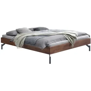 Hasena Bett , Anthrazit, Nussbaumfarben , Metall , Nussbaum , massiv , Höhe ca. 22 cm , 180x200 cm , in verschiedenen Holzarten erhältlich, in verschiedenen Größen erhältlich , Holzmöbel, Holzbetten, Sonstige Holzbetten