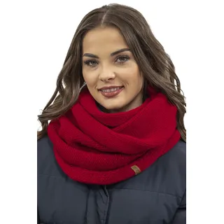 Vivisence Loop Damen für Winter Einheitsgröße - Warm Schal Frauen Klassisch winterschal Gemütlich für herbst Schlauchschal XXL Halsbedeckung - Rot - Rot