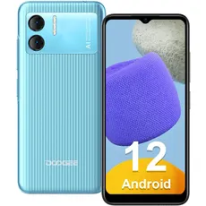 DDOOGEE X98 Handy ohne Vertrag Android 12 6,52" HD+ Display 4G Dual SIM Smartphone Günstig mit 8GB RAM+16GB(1TB Erweitern) 4200mAh Akku, 8MP Dual Kamera 5G-WiFi/GPS/Face ID-[2023 Handy] Blau