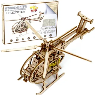 WOODEN.CITY 3D Puzzle Holzpuzzle Erwachsene - Mechanisches Modell zum Bauen - Helikopter - Laserschnitt Technologie - DIY Hobby Geschenk