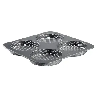 WESTMARK Ährensache Backform für Burger Brötchen, bis 230 ° C, Hochwertige Brötchen Backform ohne ein Ankleben von Teig, 1 Backform, 4 Burger Buns, Ø 12 cm