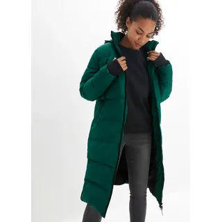 Steppmantel BONPRIX "Daunenmantel mit recycelter Daune und isolierender Wärmetechnologie", Damen, Gr. 40, grün (brillantgrün), Obermaterial: 100% Polyester. Futter: 100% Polyester. Kapuzenfutter: 94% Polyester, 6% Elasthan, unifarben, oversize ca. Mitte Knie, Flachstrickbündchen, Mäntel Steppmantel, mit spezieller Wattierung, mittlere Länge bis zum Knie