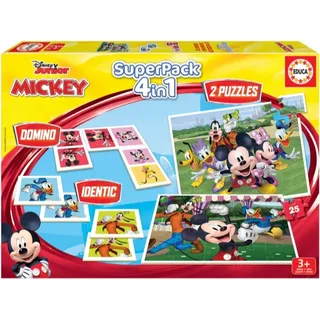 Educa Puzzle Spielzeug Mickey Mouse 4-in-1 Lernspiel für Kinder