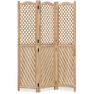 Homestyle4u Paravent 120/170 cm Natur Holz , Naturfarben , 120x170x2 cm , Wohnzimmer, Raumteiler, Paravents