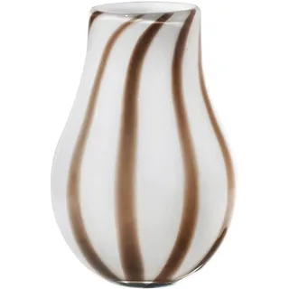 Broste Copenhagen Vase, Glas, Weiß Taupe, 22