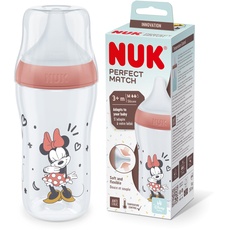 Bild von Perfect Match Minnie Mouse mit Temperature Control | Anti-Colic | 260 ml | ab 3 Monate | Passt sich dem Baby an | [rot]
