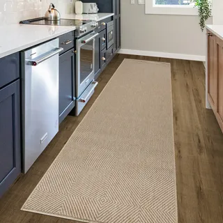 Teppich OTTO HOME "Anna, auch als Läufer erhältlich" Gr. 11, beige, B:67cm H:3mm L:230cm, Kunstfaser, Teppiche, Teppich, In- und Outdoor geeignet, Sisal-Optik, Wetterfest & UV-beständig, Topseller