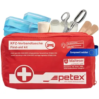 PETEX 43930012 Verbandtasche Inhalt nach DIN 13164, rot