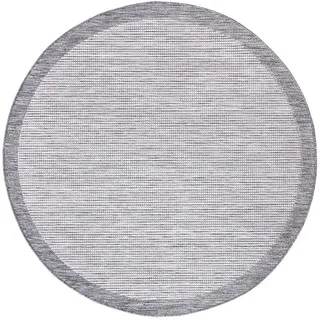 Carpet City Outdoorteppich »Outdoor 470« rund 5 mm Höhe UV-beständig, Flachgewebe, auch in quadratischer Form erhältlich, grau