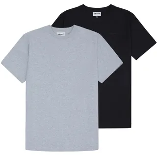 T-Shirt ELLESSE "T-Shirt ACCIANO TEE 2P 2er Pack", Herren, Gr. L, bunt (schwarz, hellgrau), Obermaterial: 100% Baumwolle CO., Shirts T-Shirt