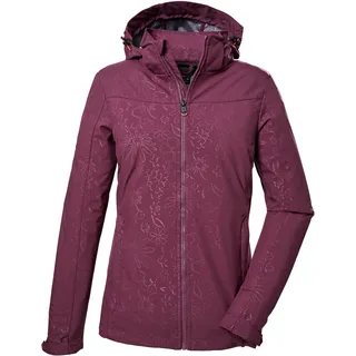 KILLTEC Damen Softshelljacke/Outdoorjacke mit abzippbarer Kapuze KOS 40 WMN SFTSHLL JCKT, aubergine, 44,