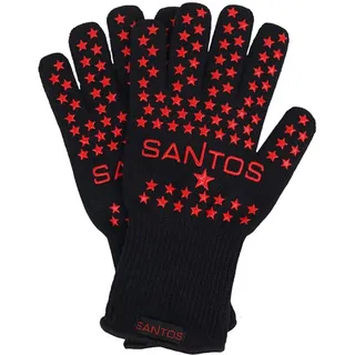 SANTOS Grillhandschuhe hitzebeständig bis 350 °C – aus Aramid-Fasern – rutschfest & flexibel – Schutz für Hände & Unterarme – mit Baumwollfutter – universal