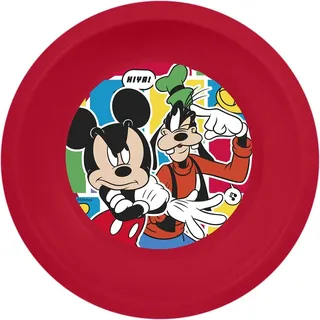 Tataway Rote Plastikschale von Disney Mickey Mouse, widerstandsfähig gegen versehentliche Stöße und wiederverwendbar