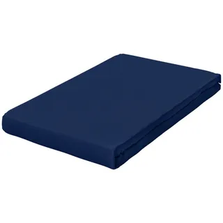 Pure Topper Baumwolle 120 x 200 - 130 x 220 cm blue deep