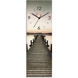 ARTland Wanduhr Langer Pier im Sonnenaufgang wahlweise mit Quarz- oder Funkuhrwerk, lautlos ohne Tickgeräusche