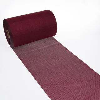 Deko AS GmbH Deko As AS Shabby Chic Leinenoptik Tischläufer, Polyester geruchsneutral, 30 cm x 15 m, Bordeaux