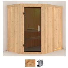 Bild Sauna »Clara«, (Set), ohne Ofen beige