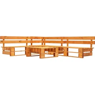 SYFAXTM 4-tlg. Garten-Lounge-Set aus Paletten Holz Honigbraun - Braun